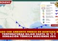 SÁBADO CON AMBIENTE FRESCO EN QUINTANA ROO: TEMPERATURAS BAJAN HASTA 18 °C Y SENSACIÓN TÉRMICA DESCIENDE 30%