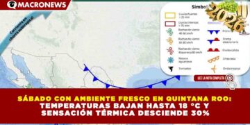 SÁBADO CON AMBIENTE FRESCO EN QUINTANA ROO: TEMPERATURAS BAJAN HASTA 18 °C Y SENSACIÓN TÉRMICA DESCIENDE 30%