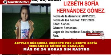 ACTIVAN BÚSQUEDA URGENTE POR LIZBETH SOFÍA HERNÁNDEZ GÓMEZ EN BACALAR; MÁS DE 24 HORAS SIN RASTRO