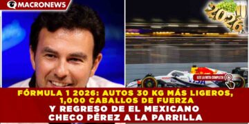 FÓRMULA 1 2026: AUTOS 30 KG MÁS LIGEROS, 1,000 CABALLOS DE FUERZA Y REGRESO DE EL MEXICANO CHECO PÉREZ A LA PARRILLA