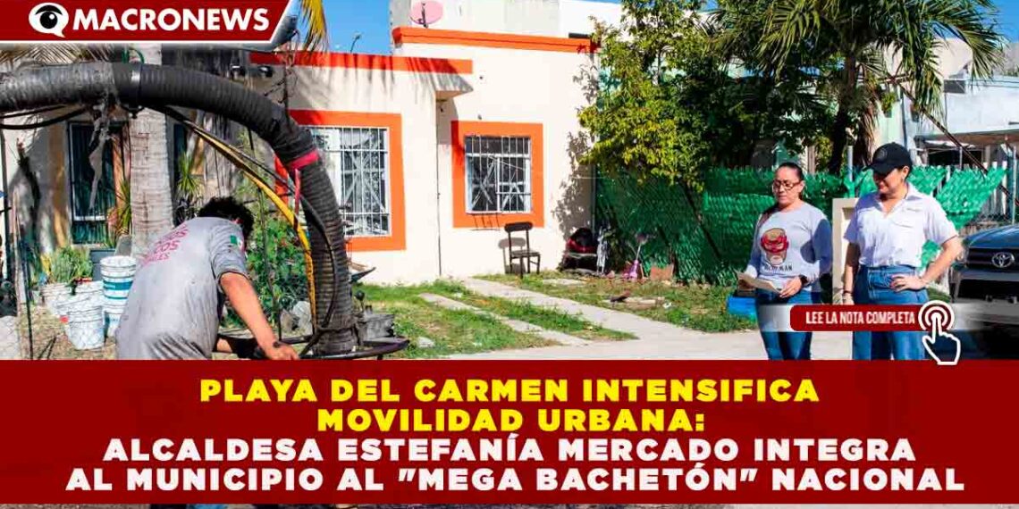 PLAYA DEL CARMEN INTENSIFICA MOVILIDAD URBANA: ESTEFANÍA MERCADO INTEGRA AL MUNICIPIO AL «MEGA BACHETÓN» NACIONAL