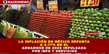 LA INFLACIÓN EN MÉXICO REPUNTA A 3.77% EN EL ARRANQUE DE 2026 IMPULSADA POR IEPS Y SERVICIOS