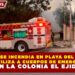 CAMIÓN SE INCENDIA EN PLAYA DEL CARMEN Y MOVILIZA A CUERPOS DE EMERGENCIA EN LA COLONIA EL EJIDO