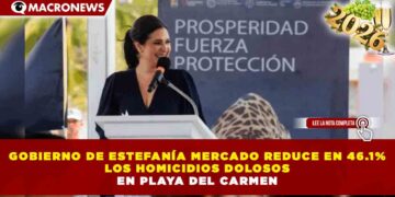 GOBIERNO DE ESTEFANÍA MERCADO REDUCE EN 46.1% LOS HOMICIDIOS DOLOSOS EN PLAYA DEL CARMEN
