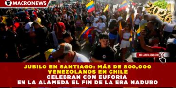 JUBILO EN SANTIAGO: MÁS DE 800,000 VENEZOLANOS EN CHILE CELEBRAN CON EUFORIA EN LA ALAMEDA EL FIN DE LA ERA MADURO