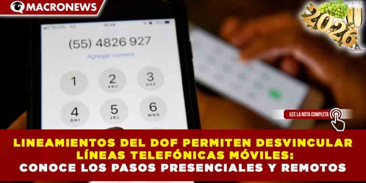 LINEAMIENTOS DEL DOF PERMITEN DESVINCULAR LÍNEAS TELEFÓNICAS MÓVILES: PASOS PRESENCIALES Y REMOTOS