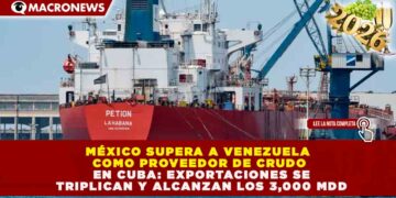 MÉXICO SUPERA A VENEZUELA COMO PROVEEDOR DE CRUDO EN CUBA: EXPORTACIONES SE TRIPLICAN Y ALCANZAN LOS 3,000 MDD