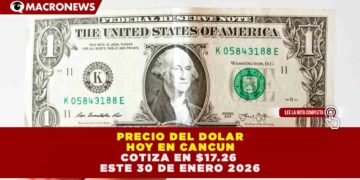 EL PESO RETROCEDE 0.24%: DÓLAR ALCANZA PROMEDIO DE 17.26 PESOS ESTE VIERNES