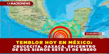 TEMBLOR HOY EN MÉXICO: CRUCECITA, OAXACA, EPICENTRO DE DOS SISMOS ESTE 31 DE ENERO