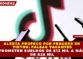 ALERTA PROFECO POR FRAUDES EN  TIKTOK: FALSAS VACANTES PROMETEN SUELDOS DE $13 MIL A MÁS  DE $28 MIL