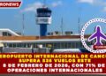 AEROPUERTO INTERNACIONAL DE CANCÚN SUPERA 536 VUELOS ESTE 8 DE FEBRERO DE 2026, CON 71% DE OPERACIONES INTERNACIONALES
