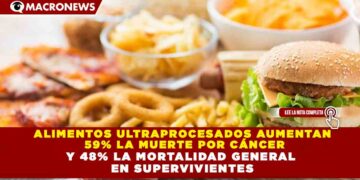 ALIMENTOS ULTRAPROCESADOS AUMENTAN 59% LA MUERTE POR CÁNCER Y 48% LA MORTALIDAD GENERAL EN SUPERVIVIENTES