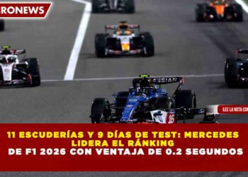 11 ESCUDERÍAS Y 9 DÍAS DE TEST: MERCEDES  LIDERA EL RÁNKING   DE F1 2026 CON VENTAJA DE 0.2 SEGUNDOS