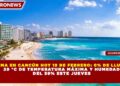 CLIMA EN CANCÚN HOY 19 DE FEBRERO: 0% DE LLUVIA, 29 °C DE TEMPERATURA MÁXIMA Y HUMEDAD  DEL 59% ESTE JUEVES