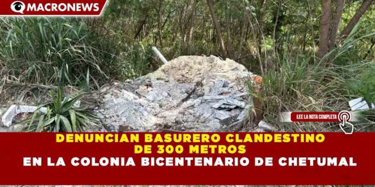 DENUNCIAN BASURERO CLANDESTINO DE 300 METROS EN LA COLONIA BICENTENARIO DE CHETUMAL