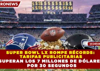 SUPER BOWL LX ROMPE RÉCORDS:  TARIFAS PUBLICITARIAS SUPERAN LOS 7 MILLONES DE DÓLARES  POR 30 SEGUNDOS