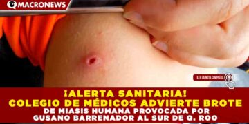 ¡ALERTA SANITARIA! COLEGIO DE MÉDICOS ADVIERTE BROTE DE MIASIS HUMANA PROVOCADA POR GUSANO BARRENADOR AL SUR DE Q. ROO