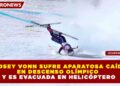 LINDSEY VONN SUFRE APARATOSA CAÍDA EN DESCENSO OLÍMPICO Y ES EVACUADA EN HELICÓPTERO