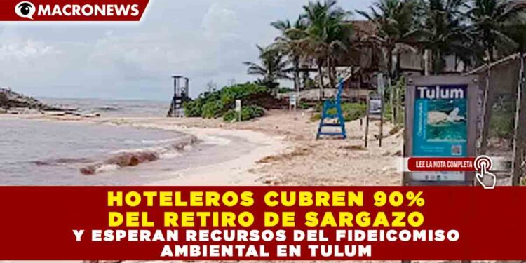 HOTELEROS CUBREN 90% DEL RETIRO DE SARGAZO Y ESPERAN RECURSOS DEL FIDEICOMISO AMBIENTAL EN TULUM