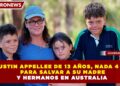 AUSTIN APPELLEE DE 13 AÑOS, NADA 4 KM PARA SALVAR A SU MADRE Y HERMANOS EN AUSTRALIA