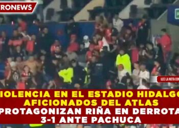 VIOLENCIA EN EL ESTADIO HIDALGO: AFICIONADOS DEL ATLAS PROTAGONIZAN RIÑA EN DERROTA 3-1 ANTE PACHUCA