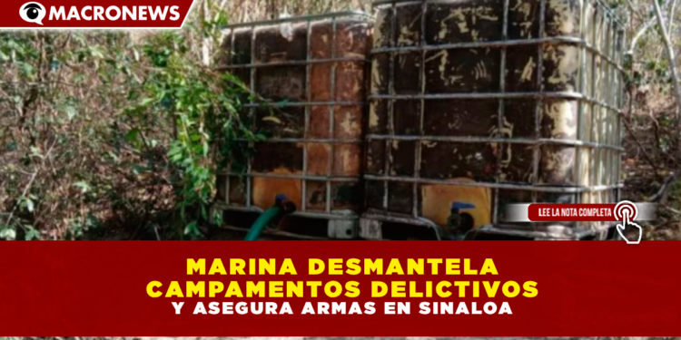 MARINA DESMANTELA CAMPAMENTOS DELICTIVOS Y ASEGURA ARMAS EN SINALOA