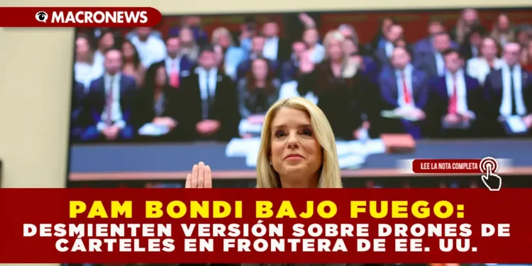 PAM BONDI BAJO FUEGO: DESMIENTEN VERSIÓN SOBRE DRONES DE CÁRTELES EN FRONTERA DE EE. UU.