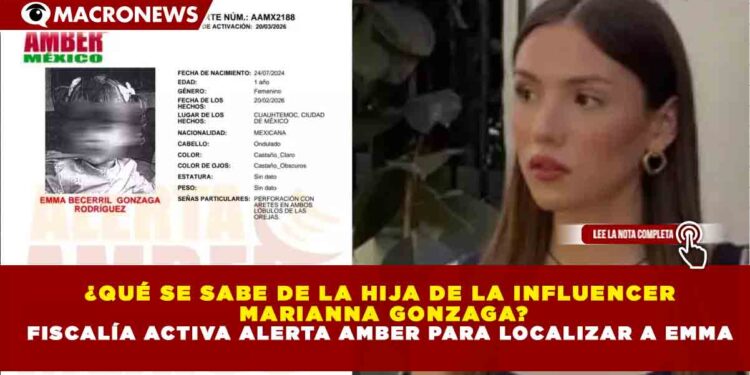 ¿QUÉ SE SABE DE LA HIJA DE LA INFLUENCER MARIANNA GONZAGA? FISCALÍA ACTIVA ALERTA AMBER PARA LOCALIZAR A EMMA