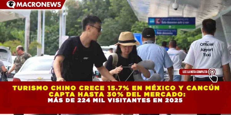 TURISMO CHINO CRECE 15.7% EN MÉXICO Y CANCÚN CAPTA HASTA 30% DEL MERCADO: MÁS DE 224 MIL VISITANTES EN 2025