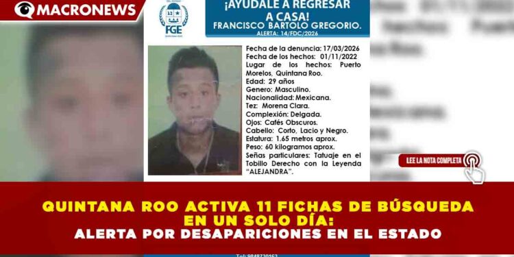 QUINTANA ROO ACTIVA 11 FICHAS DE BÚSQUEDA EN UN SOLO DÍA: ALERTA POR DESAPARICIONES EN EL ESTADO