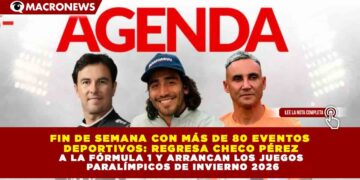 FIN DE SEMANA CON MÁS DE 80 EVENTOS DEPORTIVOS: REGRESA CHECO PÉREZ A LA FÓRMULA 1 Y ARRANCAN LOS JUEGOS PARALÍMPICOS DE INVIERNO 2026