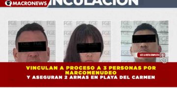 VINCULAN A PROCESO A 3 PERSONAS POR NARCOMENUDEO Y ASEGURAN 2 ARMAS EN PLAYA DEL CARMEN