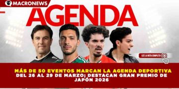 MÁS DE 50 EVENTOS MARCAN LA AGENDA DEPORTIVA DEL 27 AL 29 DE MARZO; DESTACAN GRAN PREMIO DE JAPÓN 2026