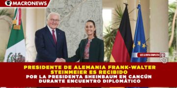 PRESIDENTE DE ALEMANIA FRANK-WALTER  STEINMEIER ES RECIBIDO  POR LA PRESIDENTA SHEINBAUM EN CANCÚN  DURANTE ENCUENTRO DIPLOMÁTICO