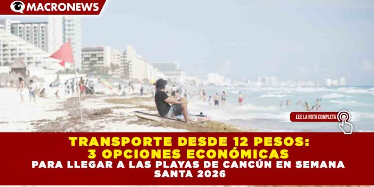 TRANSPORTE DESDE 12 PESOS: 3 OPCIONES ECONÓMICAS PARA LLEGAR A LAS PLAYAS DE CANCÚN EN SEMANA SANTA 2026