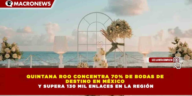 QUINTANA ROO CONCENTRA 70% DE BODAS DE  DESTINO EN MÉXICO  Y SUPERA 130 MIL ENLACES EN LA REGIÓN