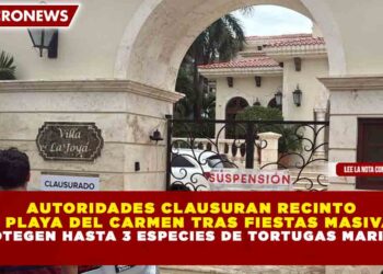 AUTORIDADES CLAUSURAN RECINTO  EN PLAYA DEL CARMEN TRAS FIESTAS MASIVAS; PROTEGEN HASTA 3 ESPECIES DE TORTUGAS MARINAS