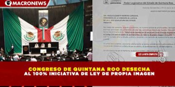 CONGRESO DE QUINTANA ROO DESECHA AL 100% INICIATIVA DE LEY DE PROPIA IMAGEN