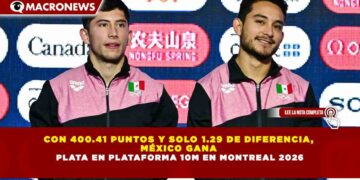 CON 400.41 PUNTOS Y SOLO 1.29 DE DIFERENCIA, MÉXICO GANA PLATA EN PLATAFORMA 10M EN MONTREAL 2026