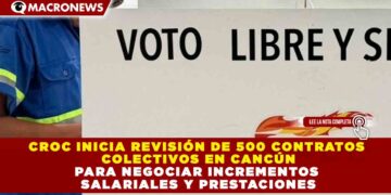 CROC INICIA REVISIÓN DE 500 CONTRATOS COLECTIVOS EN CANCÚN PARA NEGOCIAR INCREMENTOS SALARIALES Y PRESTACIONES