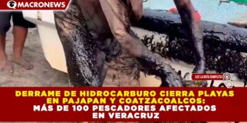 DERRAME DE HIDROCARBURO CIERRA PLAYAS EN PAJAPAN Y COATZACOALCOS: MÁS DE 100 PESCADORES AFECTADOS EN VERACRUZ
