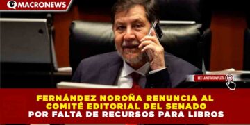 FERNÁNDEZ NOROÑA RENUNCIA AL COMITÉ EDITORIAL DEL SENADO POR FALTA DE RECURSOS PARA LIBROS