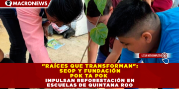 «RAÍCES QUE TRANSFORMAN»: SEOP Y FUNDACIÓN POK TA POK IMPULSAN REFORESTACIÓN EN ESCUELAS DE QUINTANA ROO