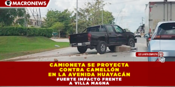 CAMIONETA SE PROYECTA CONTRA CAMELLÓN EN LA AVENIDA HUAYACÁN; FUERTE IMPACTO FRENTE A VILLA MAGNA
