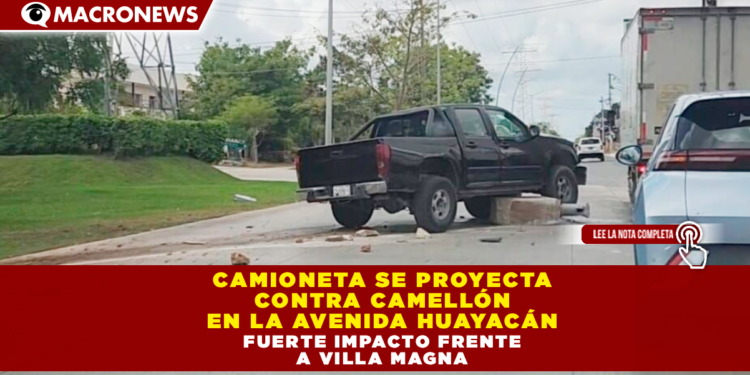 CAMIONETA SE PROYECTA CONTRA CAMELLÓN EN LA AVENIDA HUAYACÁN; FUERTE IMPACTO FRENTE A VILLA MAGNA
