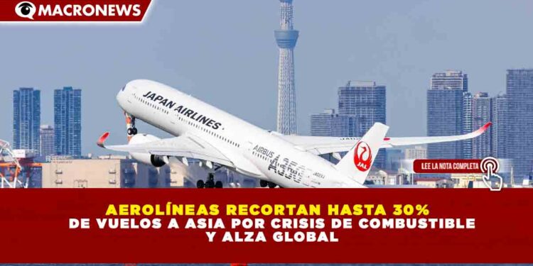 AEROLÍNEAS RECORTAN HASTA 30% DE VUELOS A ASIA POR CRISIS DE COMBUSTIBLE Y ALZA GLOBAL