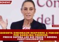 PRESIDENTA SHEINBAUM RESPONDE A PERIODISTA POR GASOLINA PREMIUM: PRECIO SUPERA LOS $25 PESOS Y GENERA CUESTIONAMIENTOS