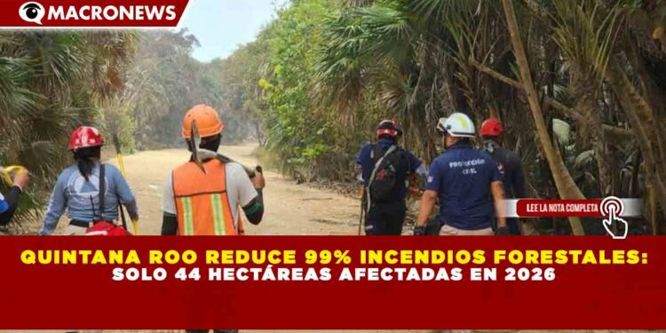 QUINTANA ROO REDUCE 99% INCENDIOS FORESTALES: SOLO 44 HECTÁREAS AFECTADAS EN 2026