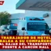 TRABAJADOR DE HOTEL BALEA A SU COMPAÑERO AL BAJAR DEL TRANSPORTE FRENTE A CANCÚN MALL