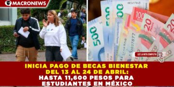 INICIA PAGO DE BECAS BIENESTAR DEL 13 AL 24 DE ABRIL: HASTA 11,600 PESOS PARA ESTUDIANTES EN MÉXICO